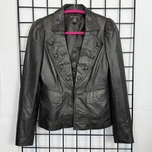 INC International Concepts Black Leather Jacket